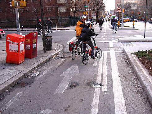 New York's 9th Avenue bikeway at 29th Street