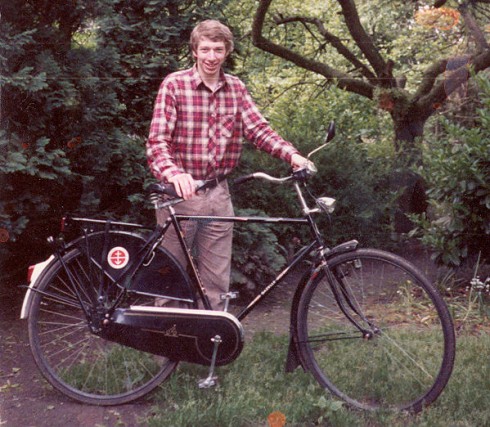 Ian Cooper with the massive black bike