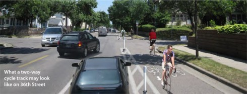 Another Photoshopped illustration of the proposed bikeway