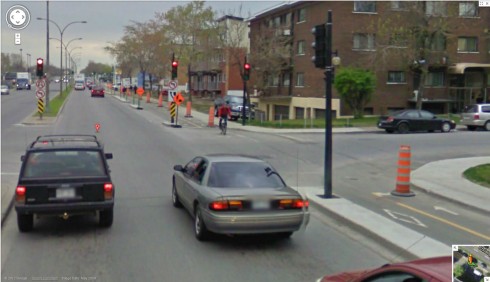 Location of fatal truck-bicycle crash in Montreal