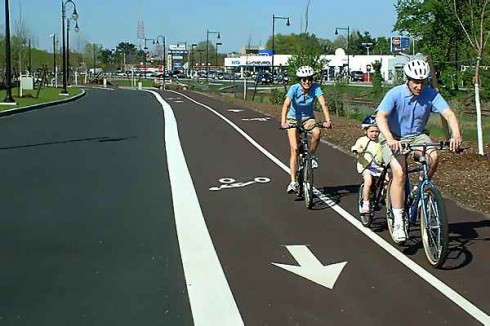 Two-way bikeway on left side of one-way street