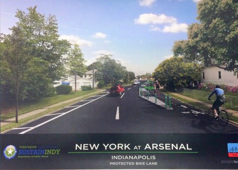 New York Street at Arsenal -- proposed treatment