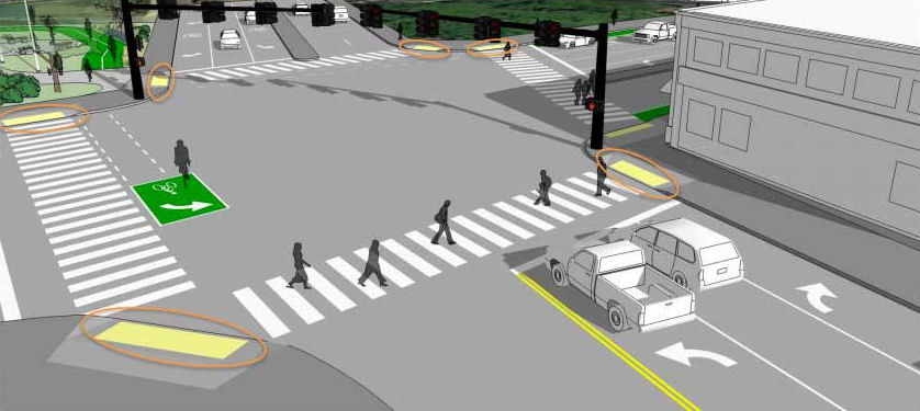 Intersection of Massachusetts Avenue with Pleasant Street (foreground) and Mystic Street (background). 