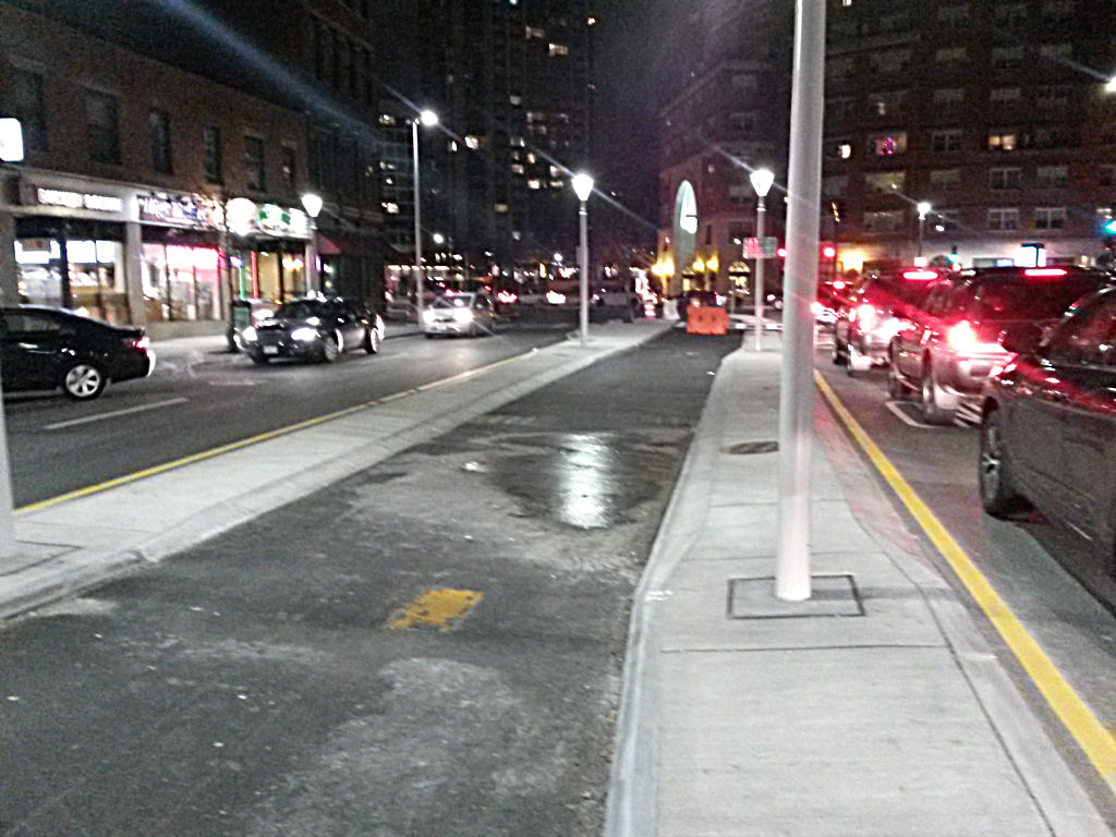 Ice patch , Causeway Street bikeway, January, 201