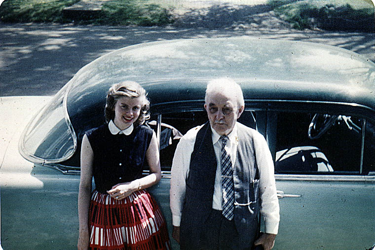 AMS and young woman with 54 Dodge.JPG (144932 bytes)